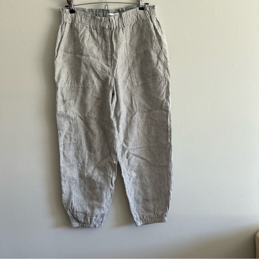 DKNY Women’s 100% Boho Linen Ankle Baggy 90’s Pants Sz 6